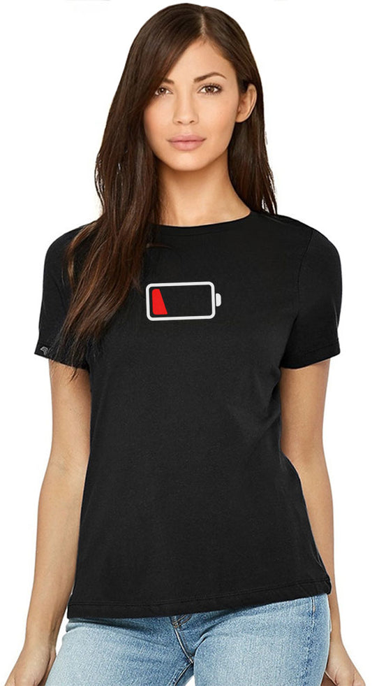Battery empty ― Women's Girlie T-Shirt - Schwarz