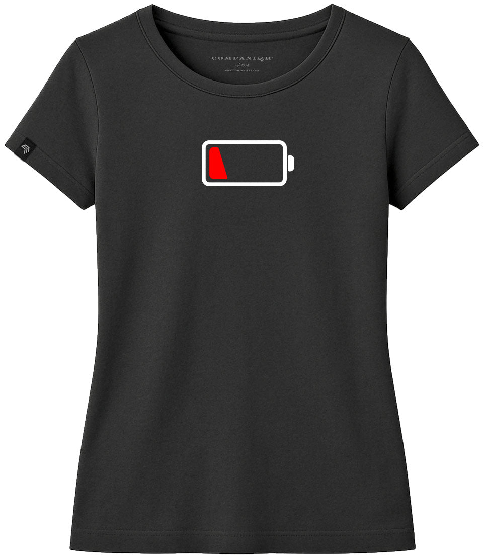Battery Empty ― Women's Battery-Empty-Girlie T-Shirt – Black