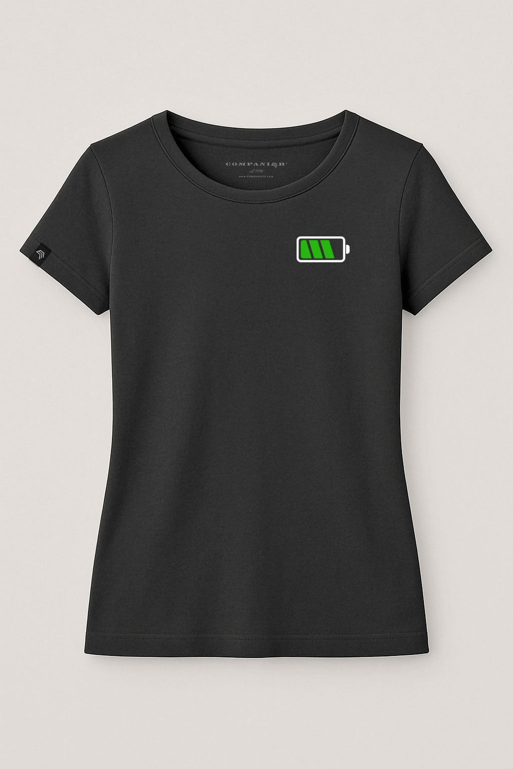 Battery full Power ― Ladies Girlie T-Shirt - Schwarz