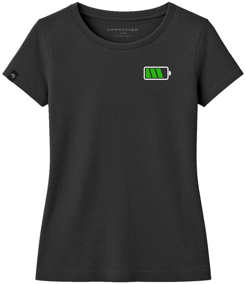 Battery Full – Women's Battery Full Girlie T-Shirt – Black