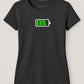 Battery full Power ― Ladies Girlie T-Shirt - Schwarz