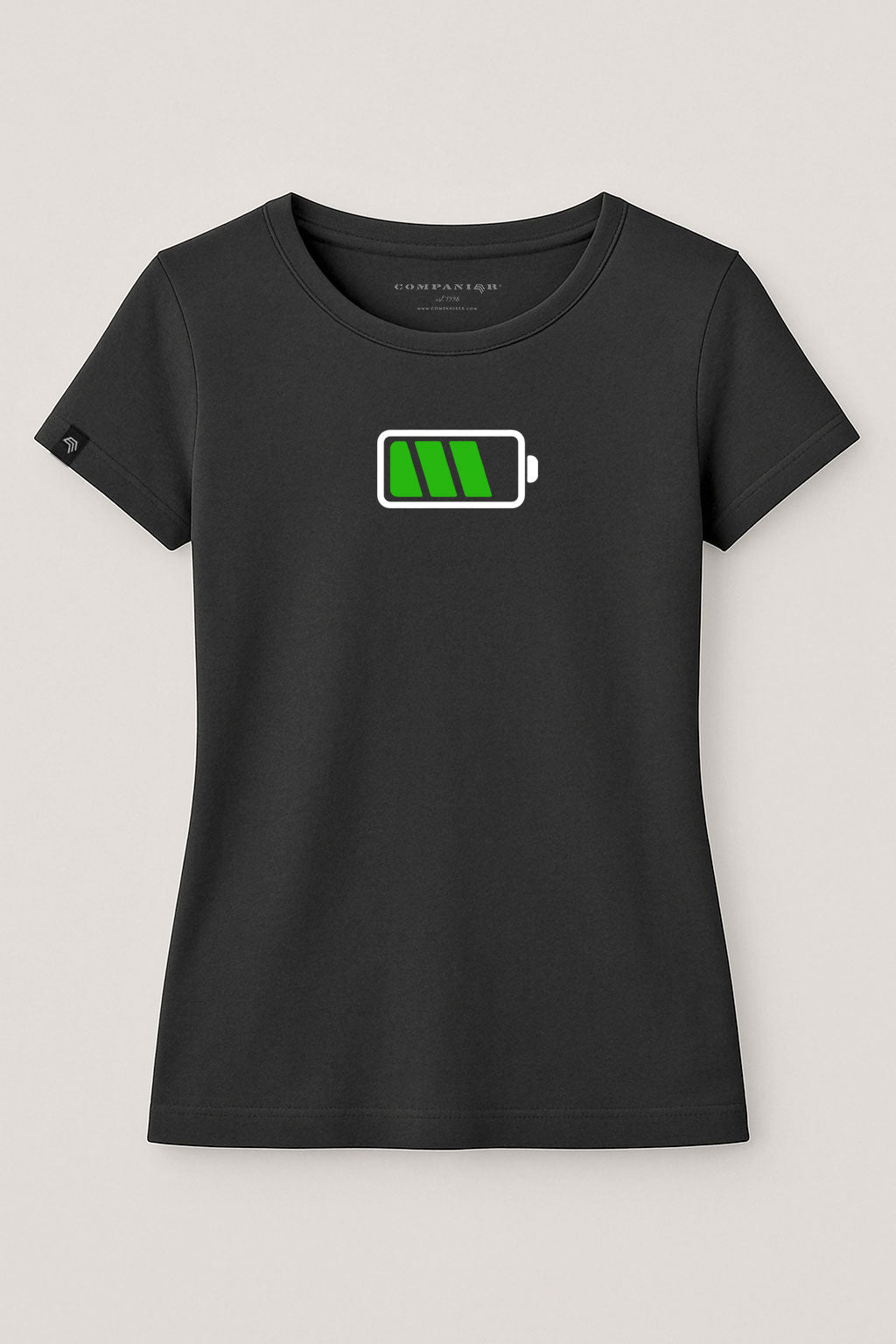 Battery full Power ― Ladies Girlie T-Shirt - Schwarz