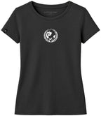 Ear of Wheat Wreath COMPANIEER ― Women's Portrait Logo Girlie T-Shirt – Black