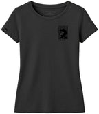 Barcode COMPANIEER ― Damen Konterfei Logo Girlie T-Shirt – Schwarz