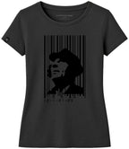 Barcode COMPANIEER ― Damen Konterfei Logo Girlie T-Shirt – Schwarz