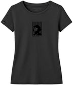 Barcode COMPANIEER ― Damen Konterfei Logo Girlie T-Shirt – Schwarz