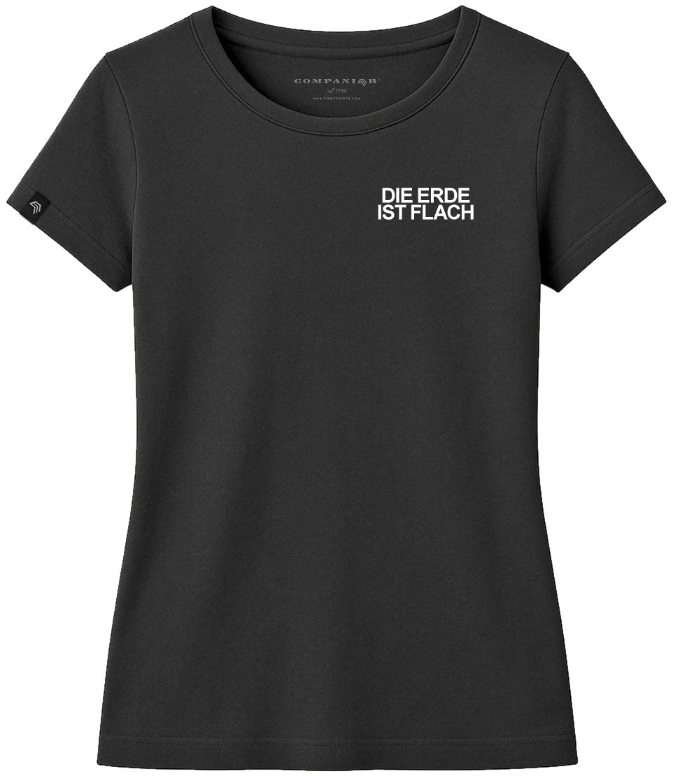 The Earth is Flat - Women's Satirical Girlie T-Shirt - Black