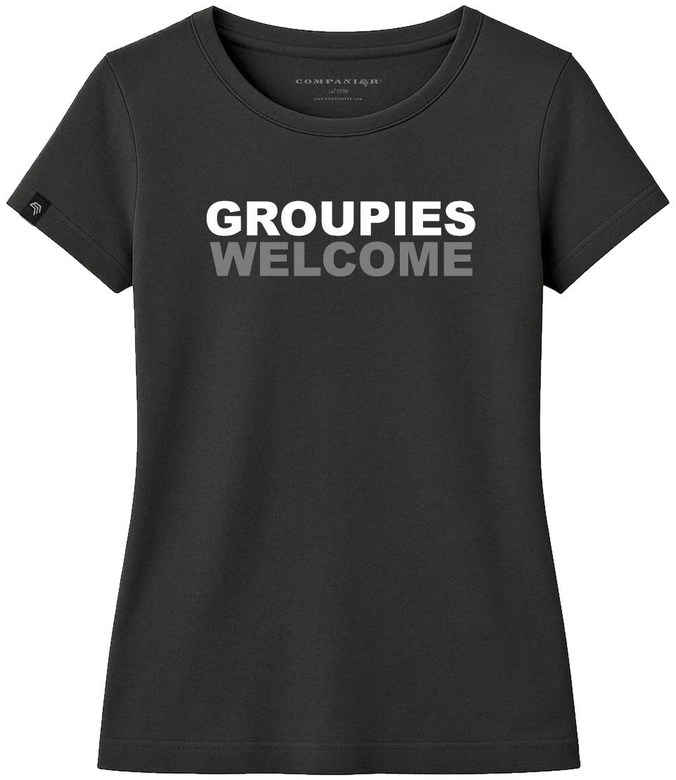 Groupies Welcome ― Damen Statement T-Shirt – Schwarz