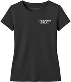 The Earth Is Flat ― Damen Satire-Girlie T-Shirt – Schwarz