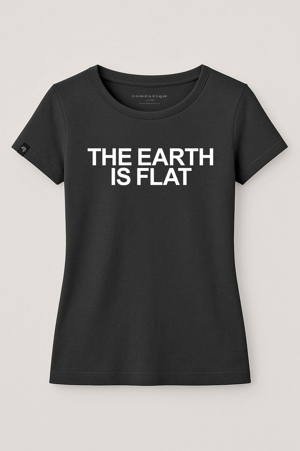 The Earth is flat ― Ladies Girlie T-Shirt - Schwarz