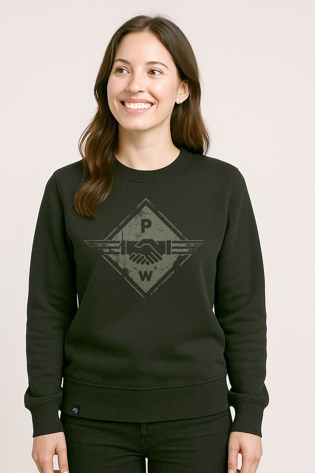 Hands PW ― Ladies Sweatshirt - Black