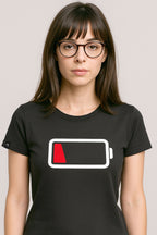 Battery Empty ― Women's Battery-Empty-Girlie T-Shirt – Black