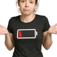 Battery Empty ― Damen Akku-leer-Girlie T-Shirt – Schwarz