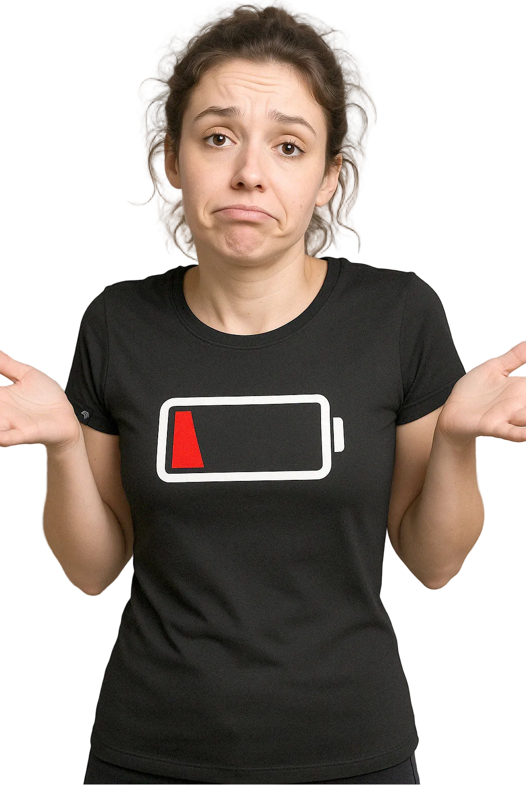 Battery Empty ― Women's Battery-Empty-Girlie T-Shirt – Black