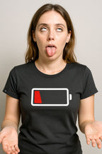 Battery Empty ― Women's Battery-Empty-Girlie T-Shirt – Black
