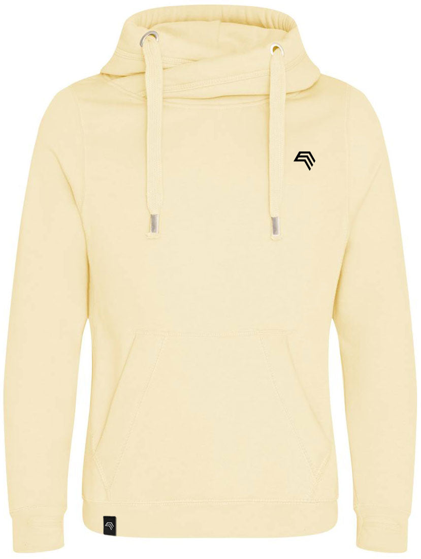 JDS 0021 ― Cross Neck Crossover Hoodie - Vanilla Yellow