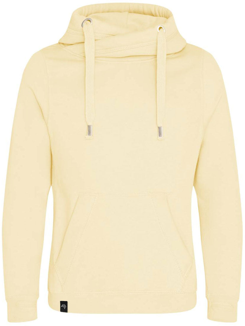 JDS 0021 ― Cross Neck Crossover Hoodie - Vanilla Yellow