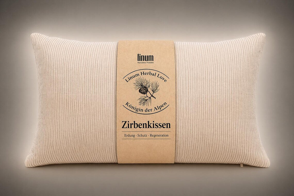 Zirbenkissen 30 x 50 cm - Duftkissen mit Zirbe, Leinen oder Baumwolle, Schlafkissen, Aromakissen