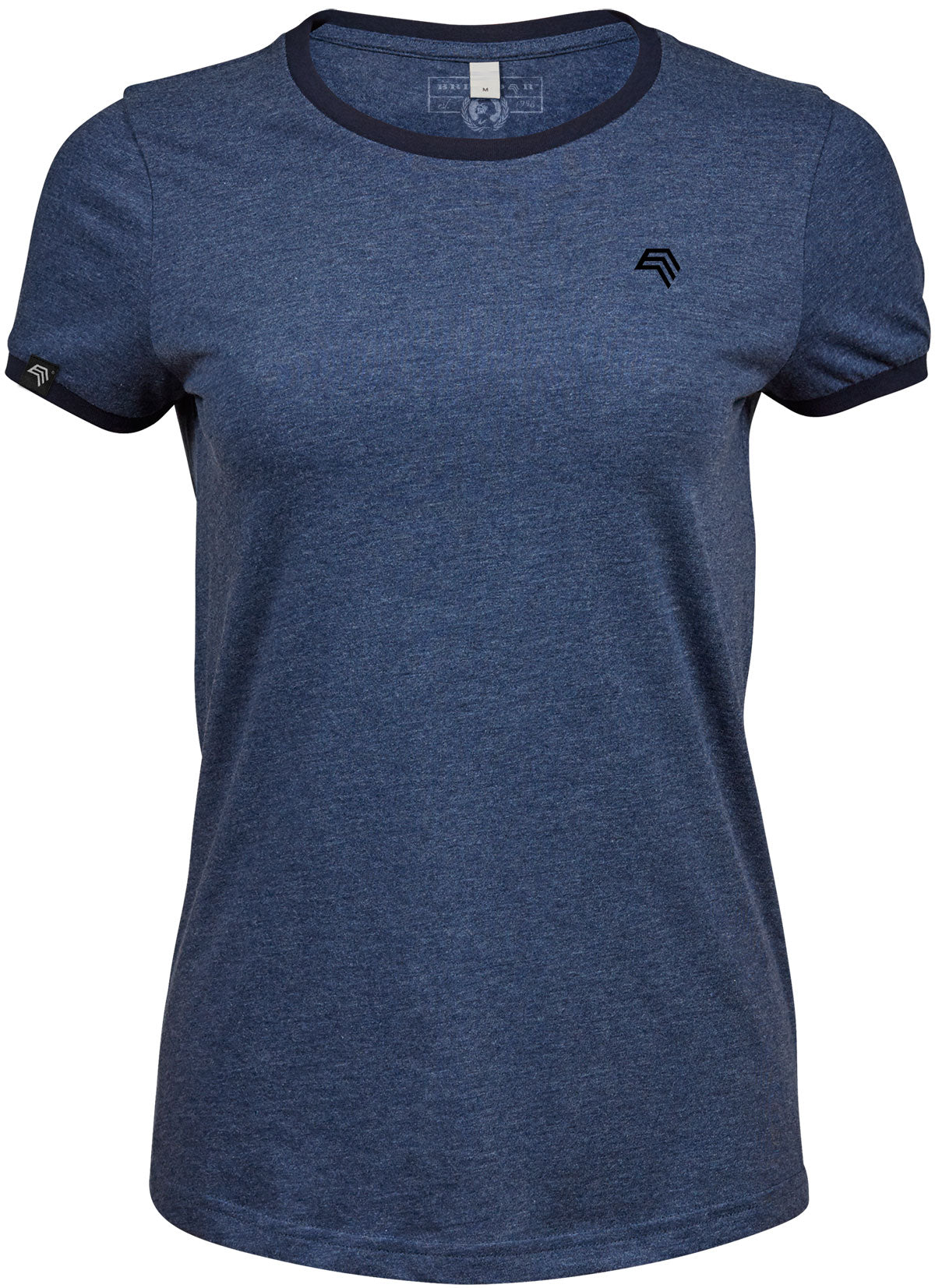 ― % ― TJS 5071/10A ― Women's Ringer Contrast T-Shirt - Navy Blau Melange [M]