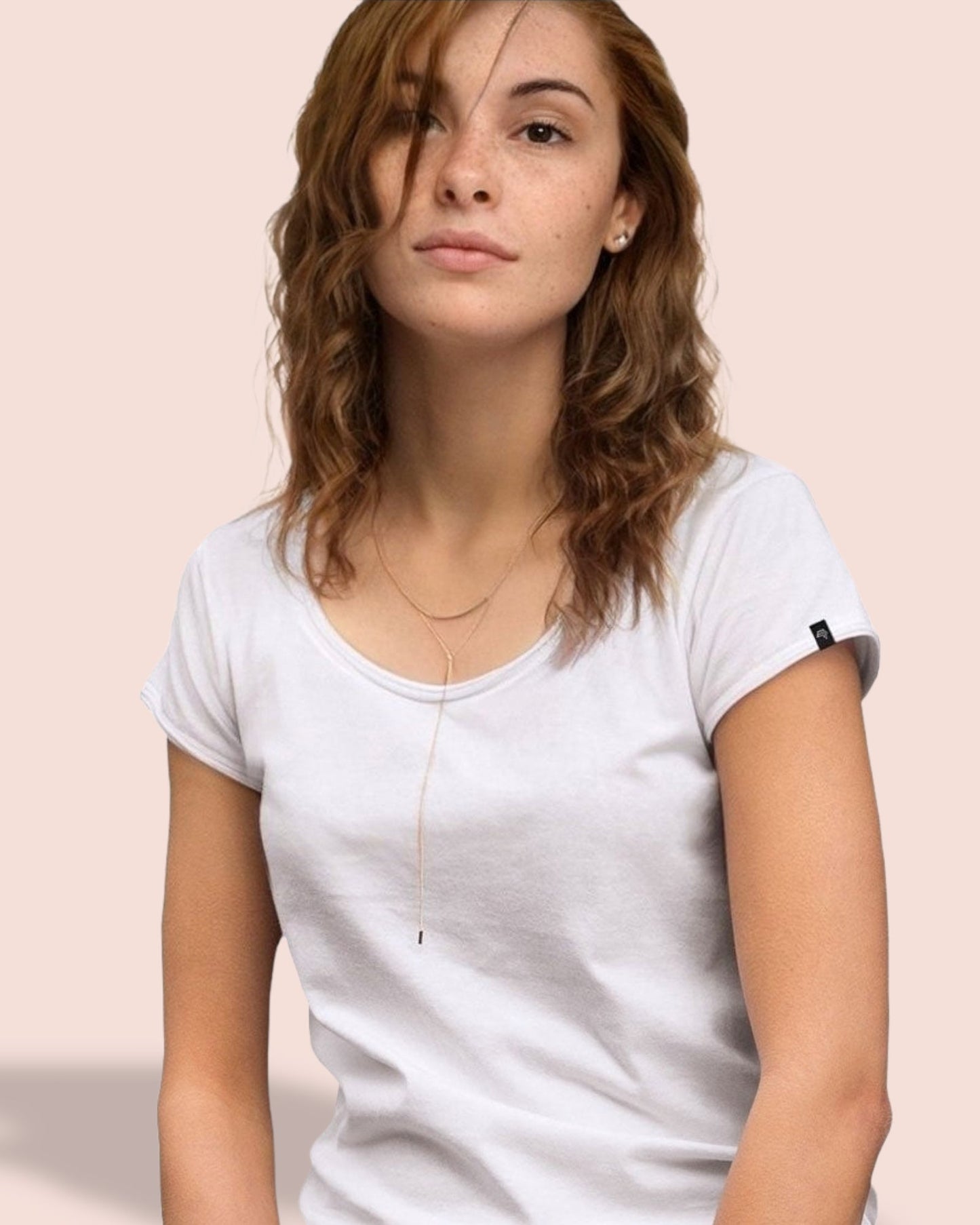 ― % ― JAN 8001/10A ― Damen Bio-Baumwolle Rollsaum T-Shirt - Heather Grau Melange [XS]