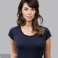 JAN 8001 ― Damen Bio-Baumwolle Rollsaum T-Shirt - Schwarz