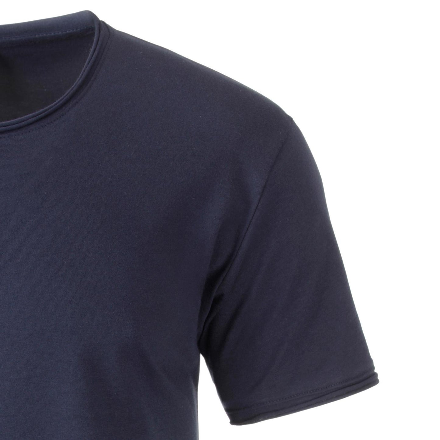 JAN 8002 ― Herren Bio-Baumwolle Rollsaum T-Shirt - Navy Blau