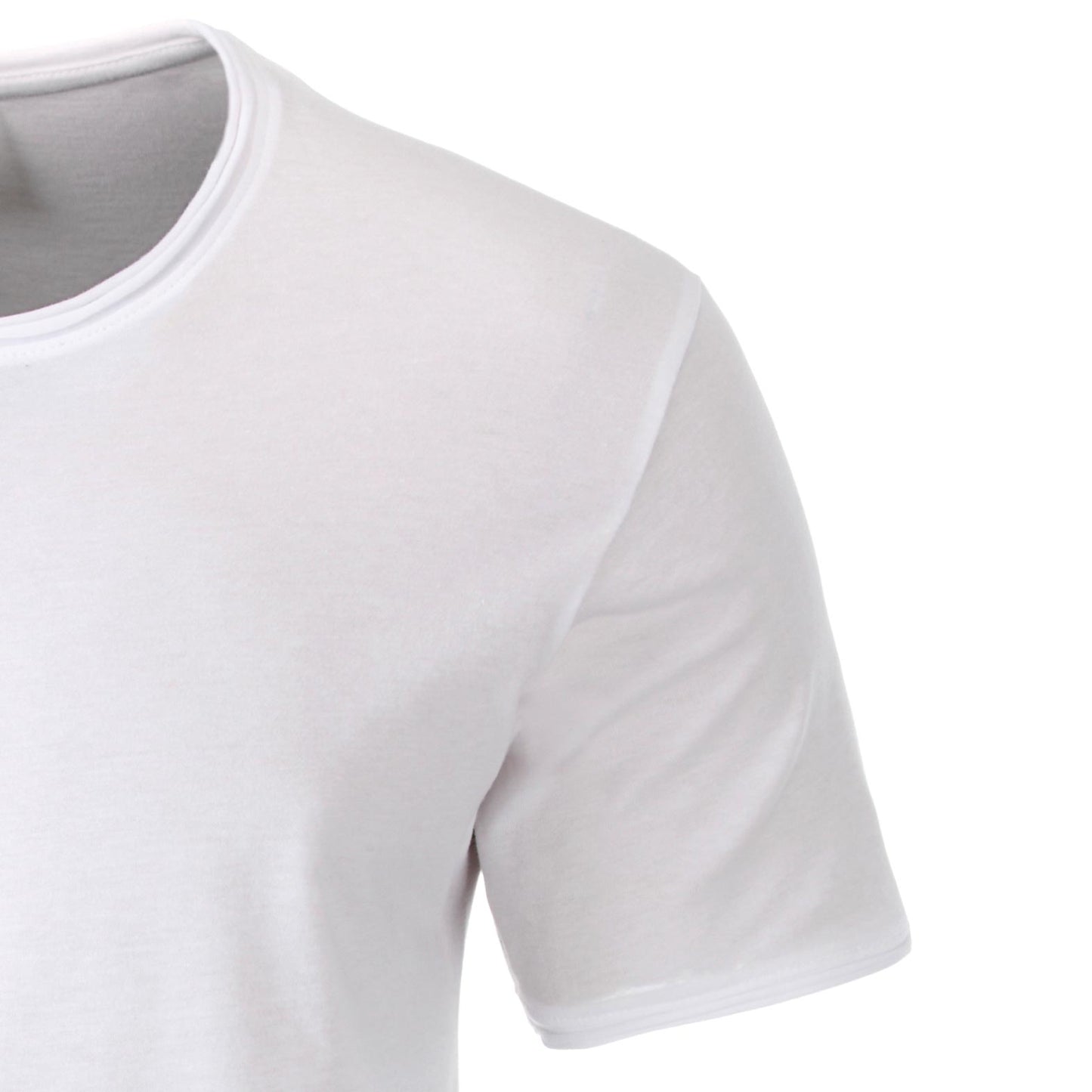 JAN 8002 ― Herren Bio-Baumwolle Rollsaum T-Shirt - Weiß