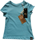 ― % ― JAN 8007G ― Kinder/Mädchen Bio-Baumwolle T-Shirt - Sky Blau [XS / 98-104]