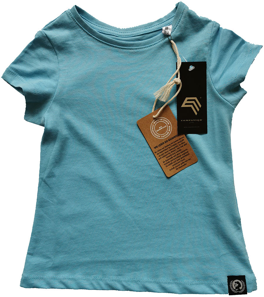 ― % ― JAN 8007G ― Kinder/Mädchen Bio-Baumwolle T-Shirt - Sky Blau [XS / 98-104]