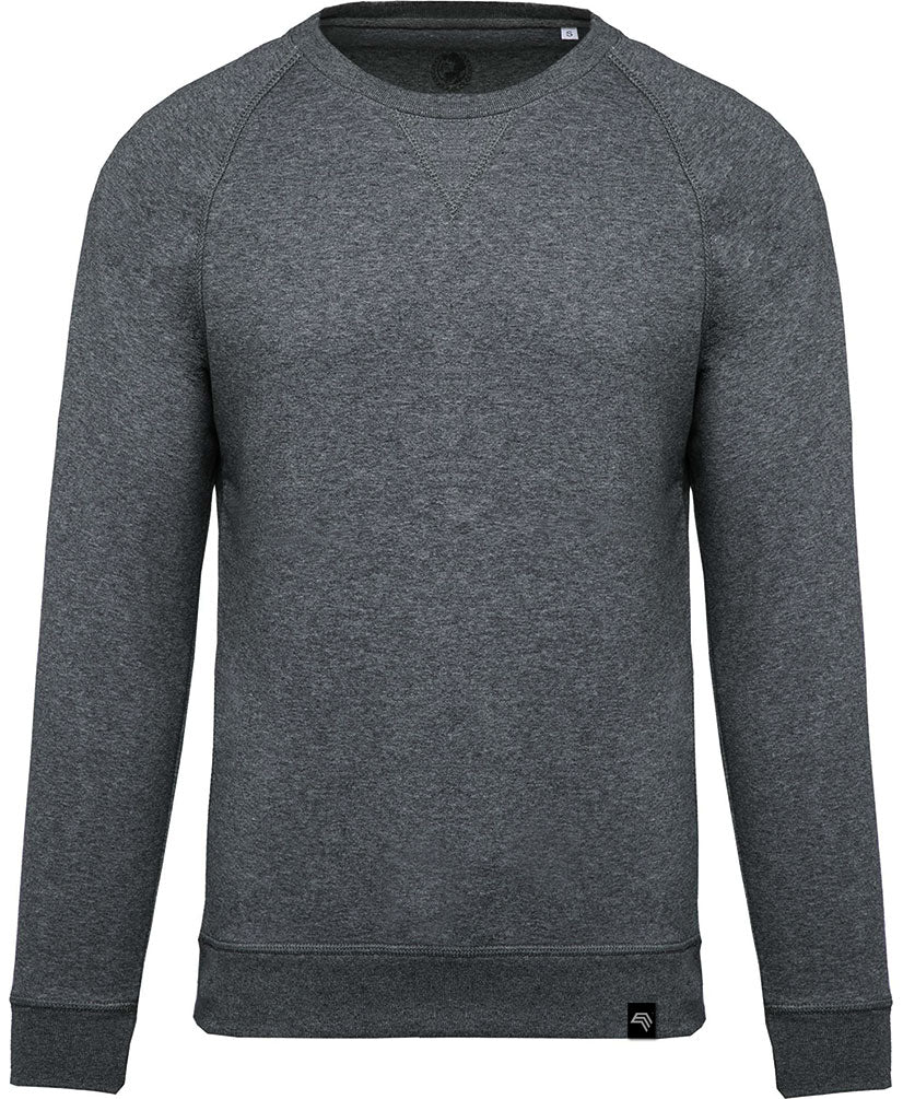 KRB K480 — Unisex Raglan Sweatshirt with Organic Cotton - Heather Grey Melange