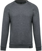 KRB K480 — Unisex Raglan Sweatshirt with Organic Cotton - Heather Grey Melange
