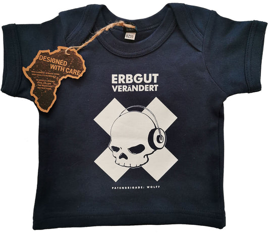 ― % ― Erbgutverändert Baby T-Shirt Navy Blue Patenbrigade: Wolff