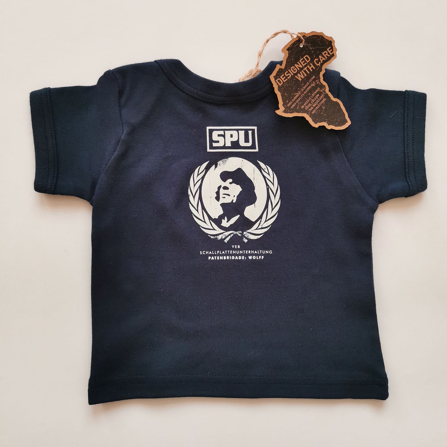 ― % ― Erbgutverändert Baby T-Shirt Navy Blue Patenbrigade: Wolff