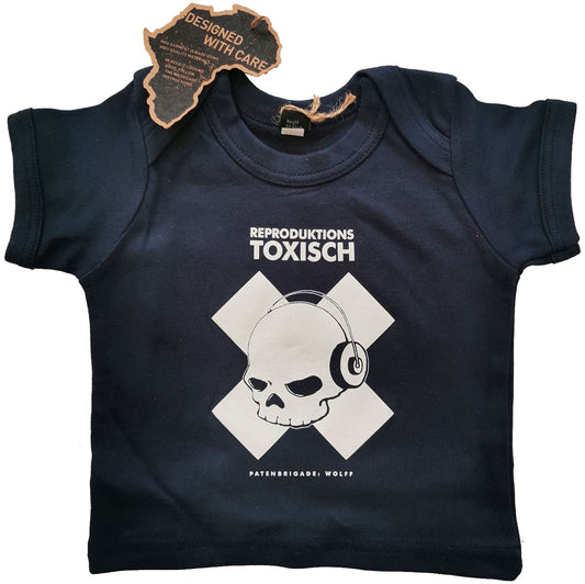 ― % ― Reproduktionstoxisch Baby T-Shirt Navy Blue Patenbrigade: Wolff