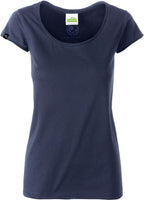 — % — JAN 8001/ — Women's Organic Cotton Rolled Hem T-Shirt - Navy Blue [XL]