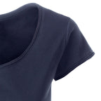 — % — JAN 8001/ — Women's Organic Cotton Rolled Hem T-Shirt - Navy Blue [XL]