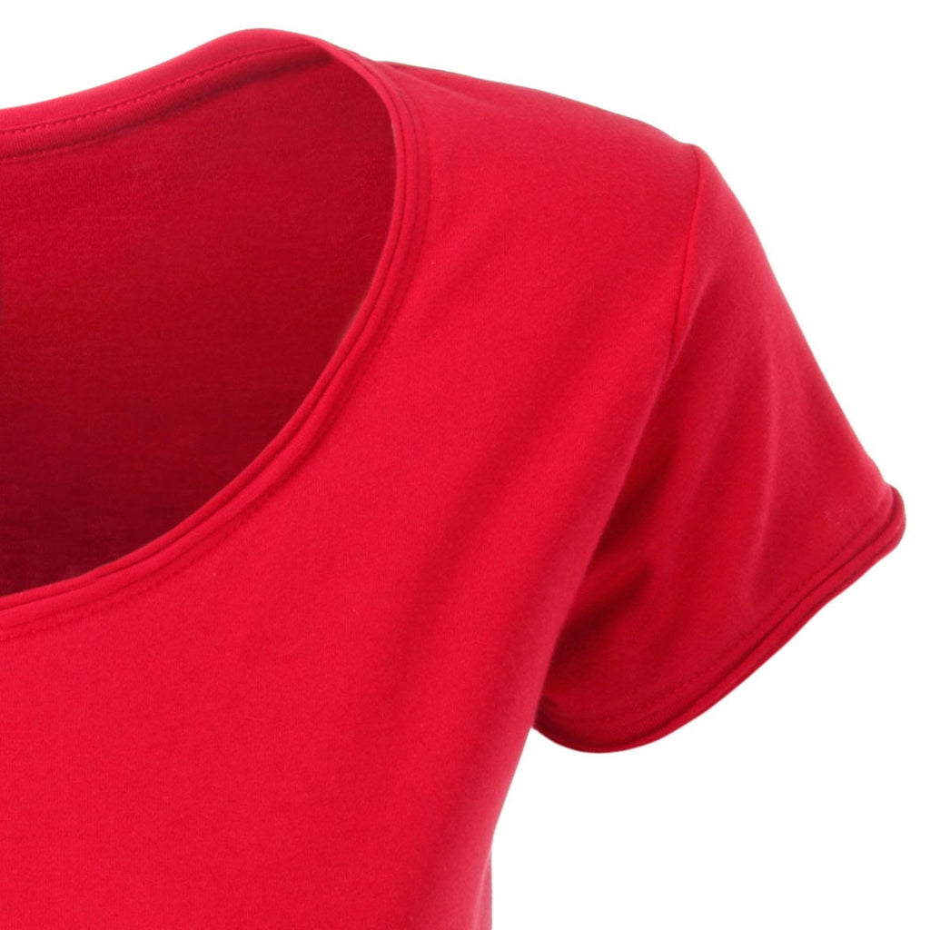 JAN 8001 ― Women's Organic Cotton Rolled Hem T-Shirt - Red