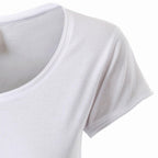 ― % ― JAN 8001 ― Women's Organic Cotton Lettuce Hem T-Shirt - White [XS]