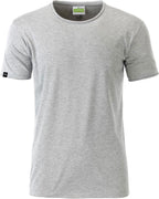JAN 8002 ― Men's Organic Cotton Rolled Hem T-Shirt - Heather Melange Grey