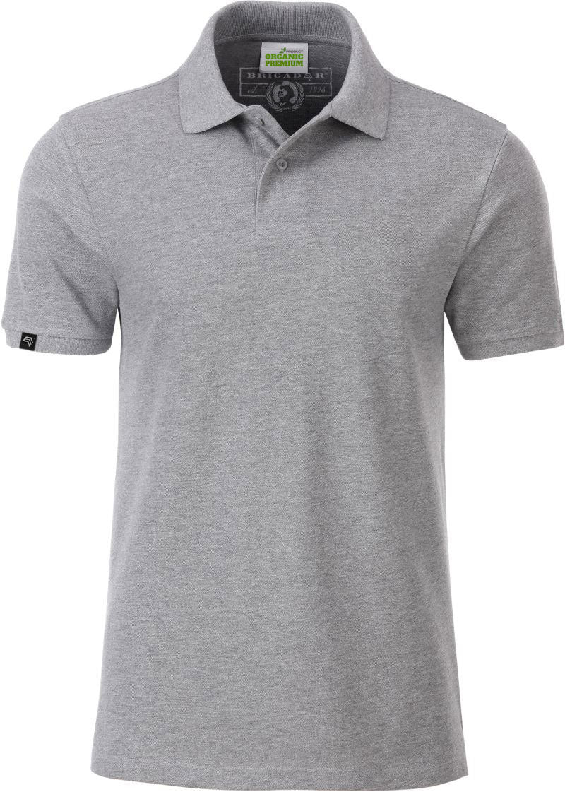JAN 8010 ― Men's Organic Cotton Polo Shirt - Heather Grey Melange