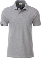 JAN 8010 ― Men's Organic Cotton Polo Shirt - Heather Grey Melange