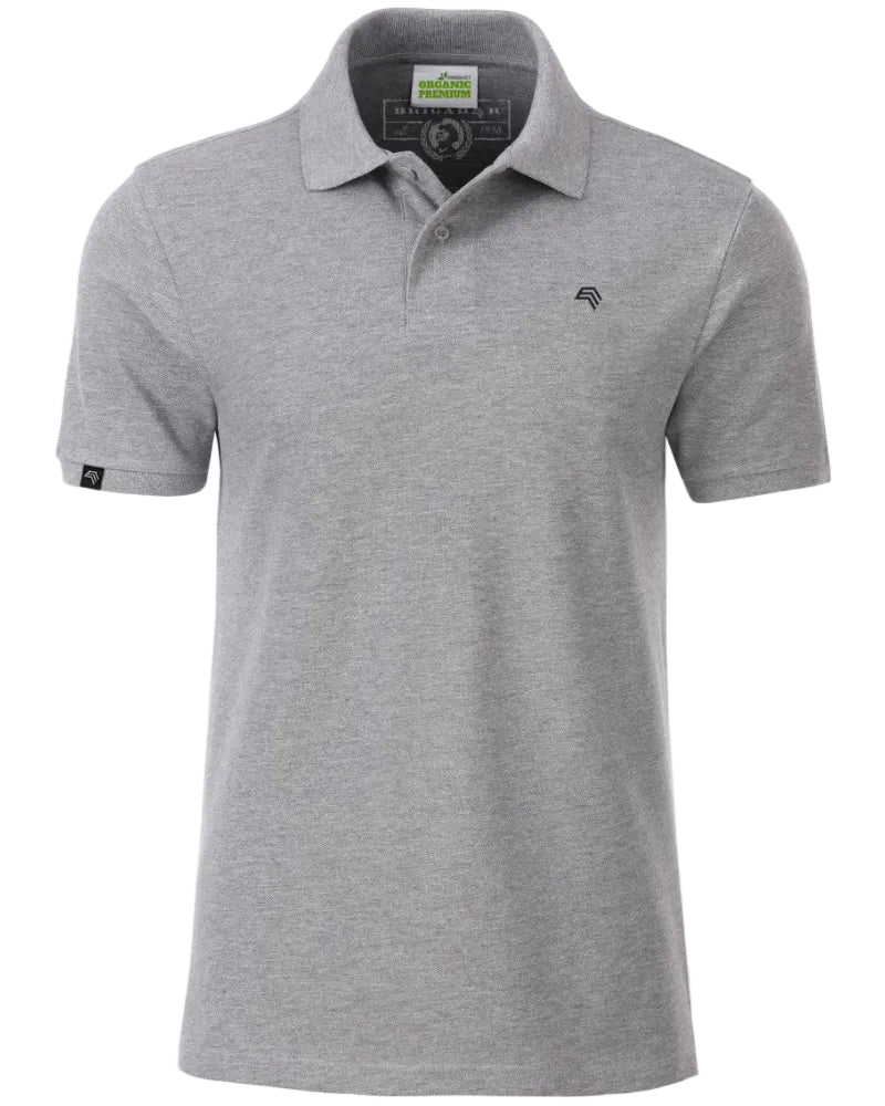 ― % ― JAN 8010 ― Men's Organic Cotton Polo Shirt - Heather Grey Mélange [M]