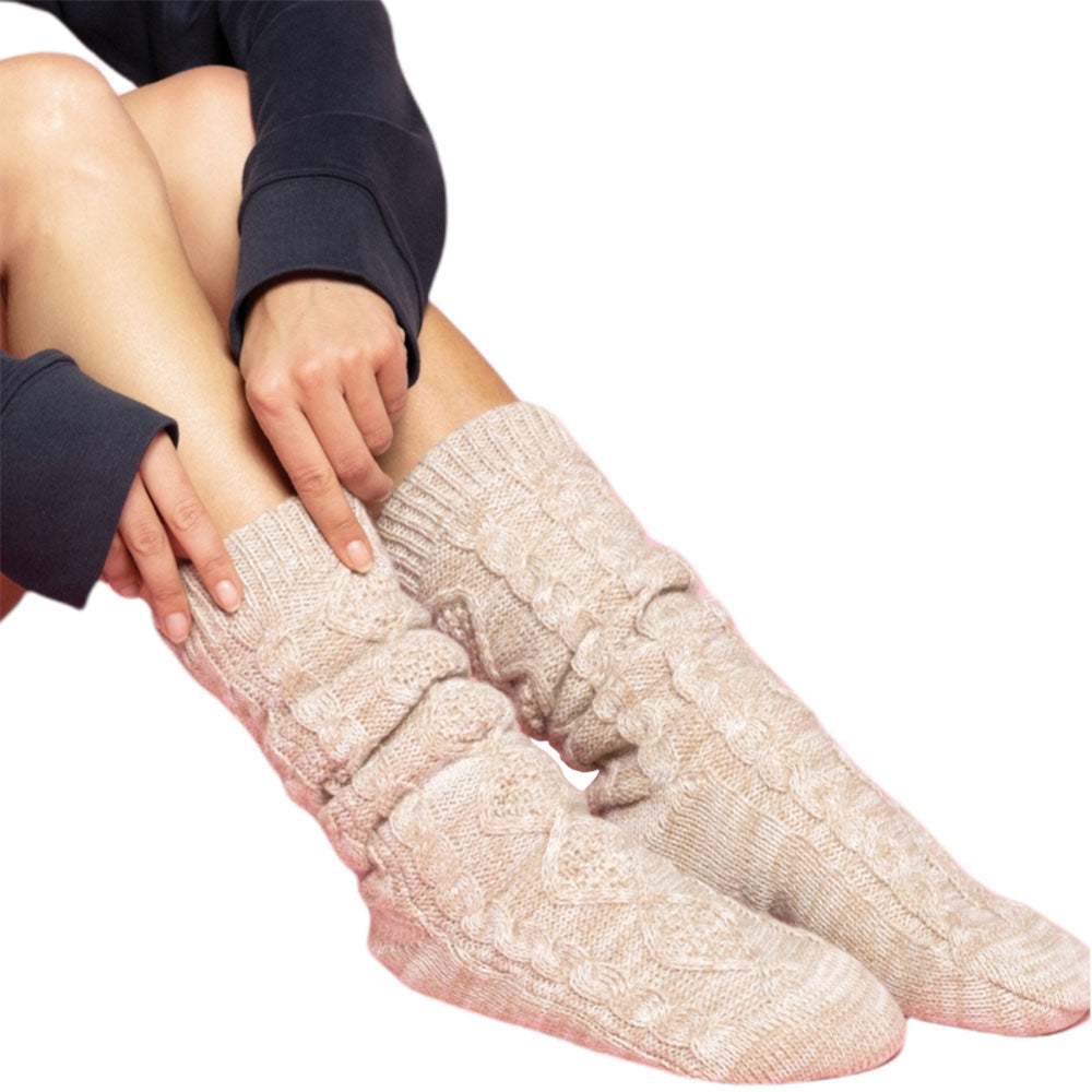 KRB 0815 ― Unisex Lounge Socks with Sherpa Lining - Blue Navy Melange
