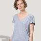 MTS M147 ― Damen Bio-Baumwolle V-Neck T-Shirt - Heather Grau Melange