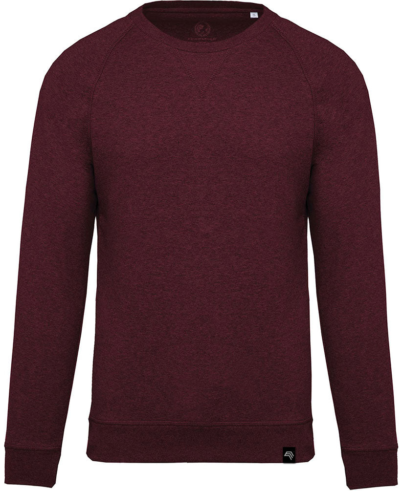 ― % ― KRB K480/ ― Organic Cotton Sweatshirt - Burgundy Red Melange [3XL]