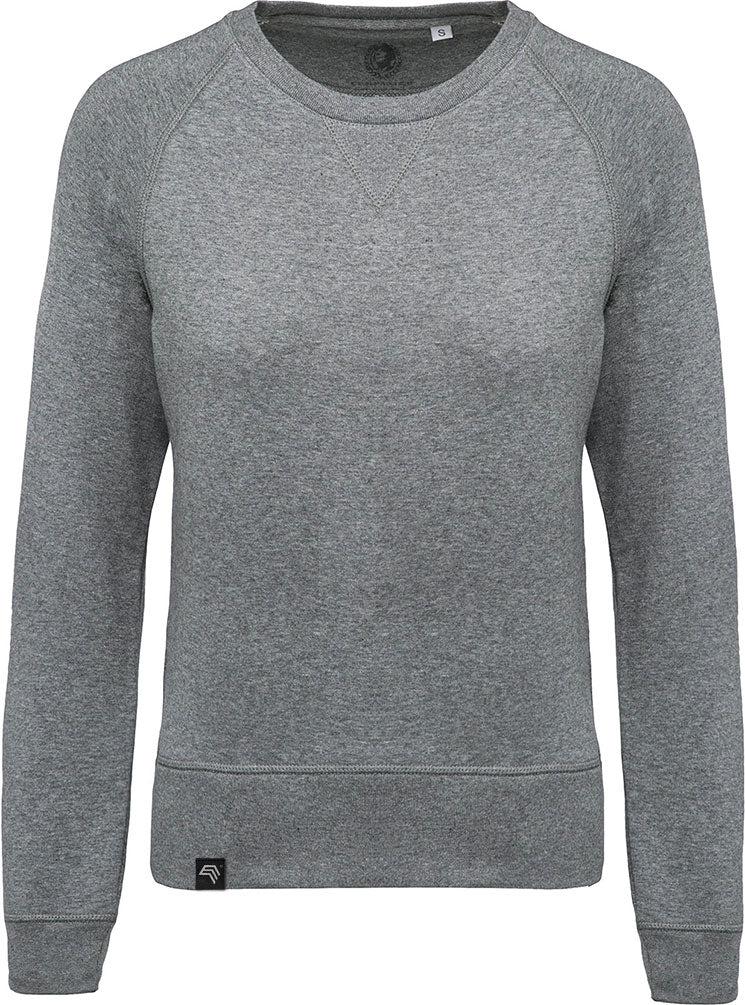 KRB K481 ― Women's Raglan Organic Cotton Sweatshirt - Heather Grey Melange