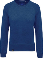 KRB K481 ― Women's Raglan Organic Cotton Sweatshirt - Heather Ocean Blue Mélange