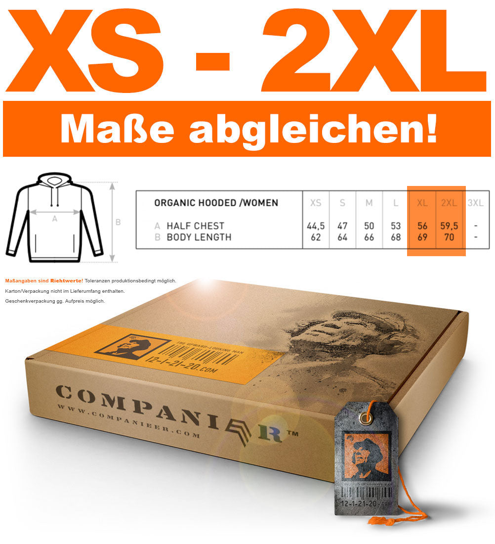 BAC W34B ― Weicher Damen Bio-Baumwolle Hoodie [XL-2XL] 20 Farben
