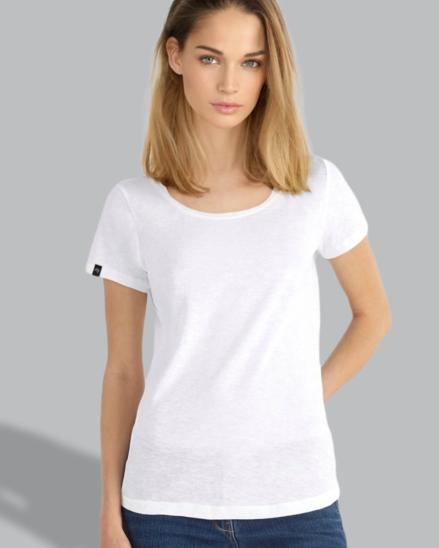 ― % ― Auslaufartikel ― BAC TW047/ ― Damen Bio-Baumwolle Flammgarn T-Shirt - Grau (L)