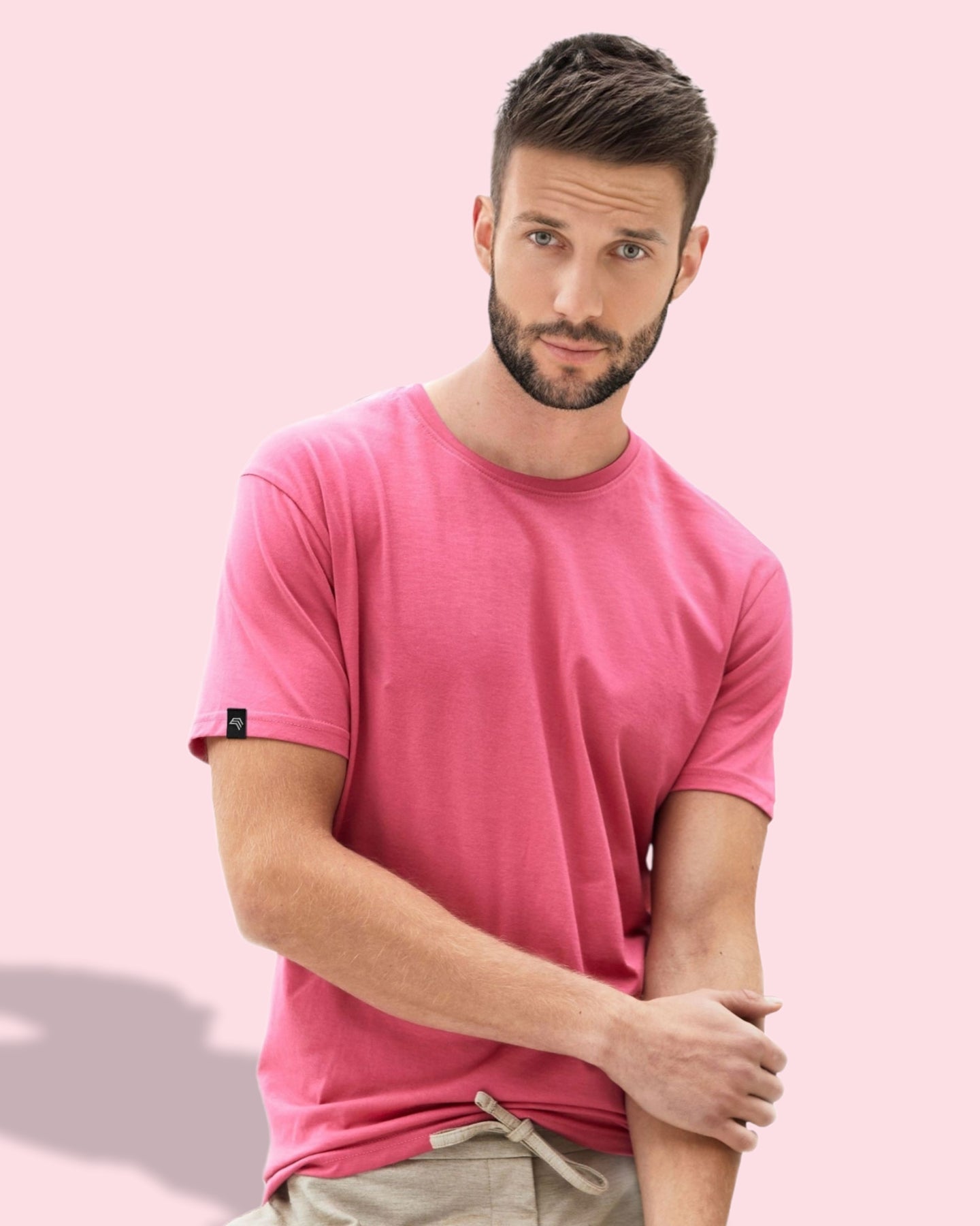 JAN 8008 ― Herren Bio-Baumwolle T-Shirt - Soft Pink